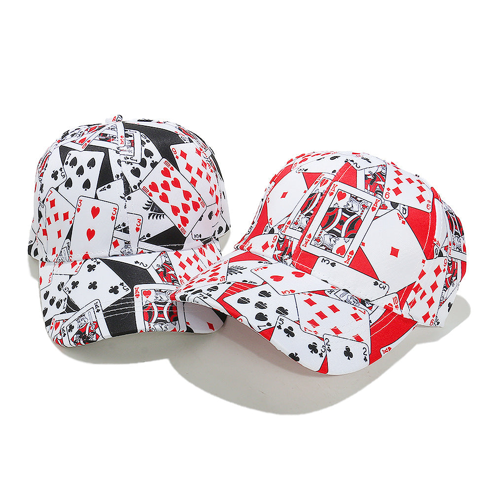 Wholesale New Sunshade and Sunscreen Hip-hop Punk Style Poker Print Baseball Cap