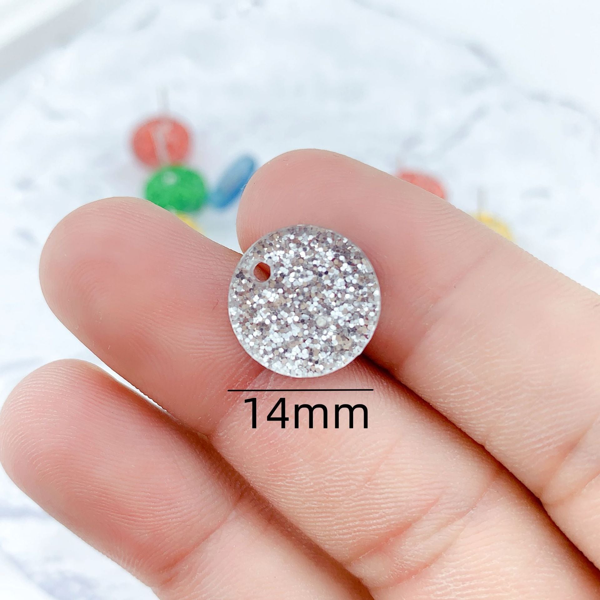 Wholesale 50pcs Handmade DIY Acrylic Onion Powder Round Colorful Earrings