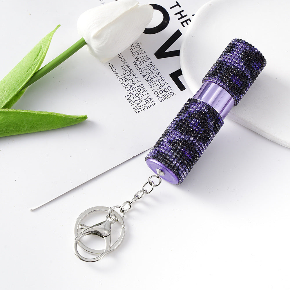 Wholesale Rhinestone Perfume Sub Bottled Metal Keychain