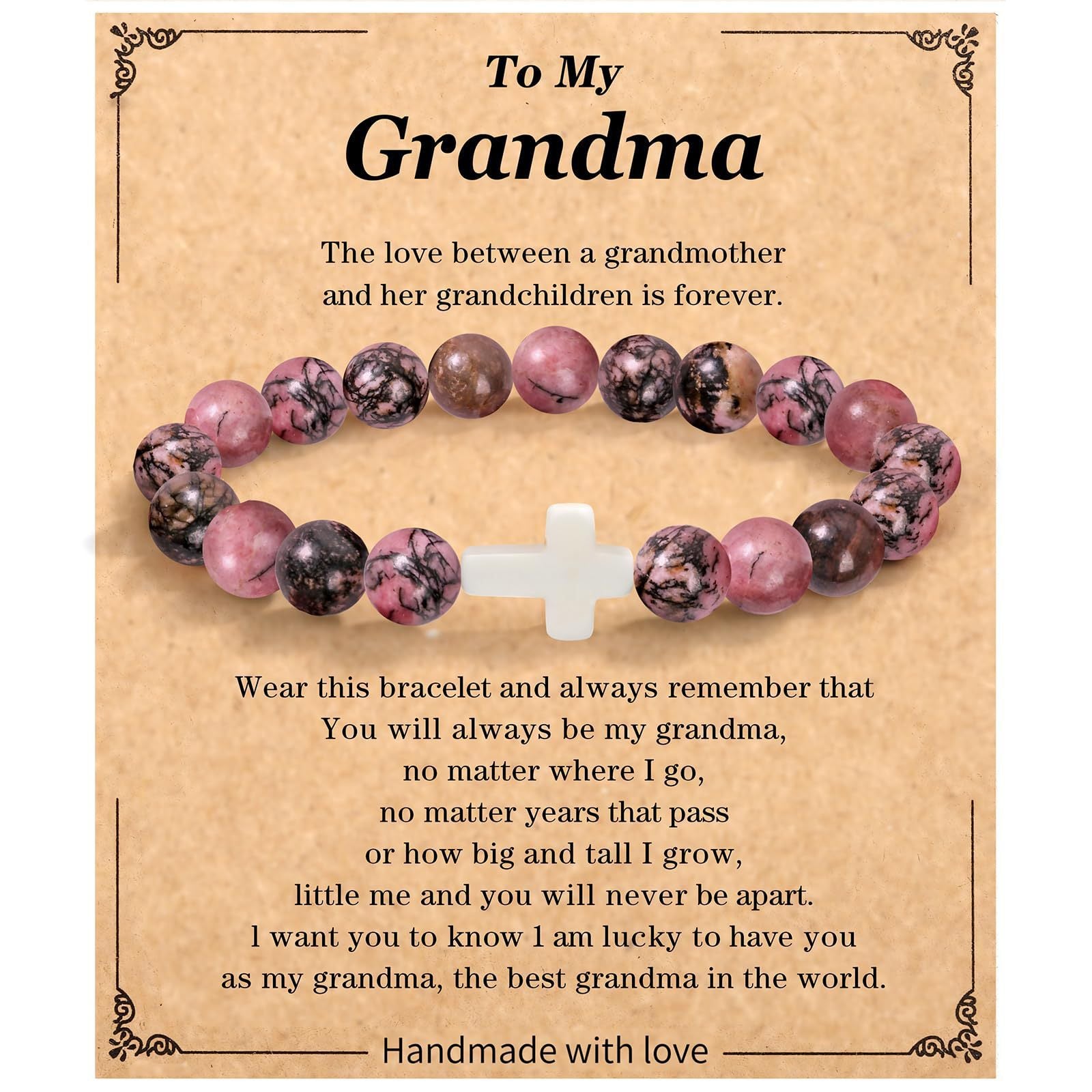 Wholesale Pink Zebra Stripe Amethyst Cross Bracelet