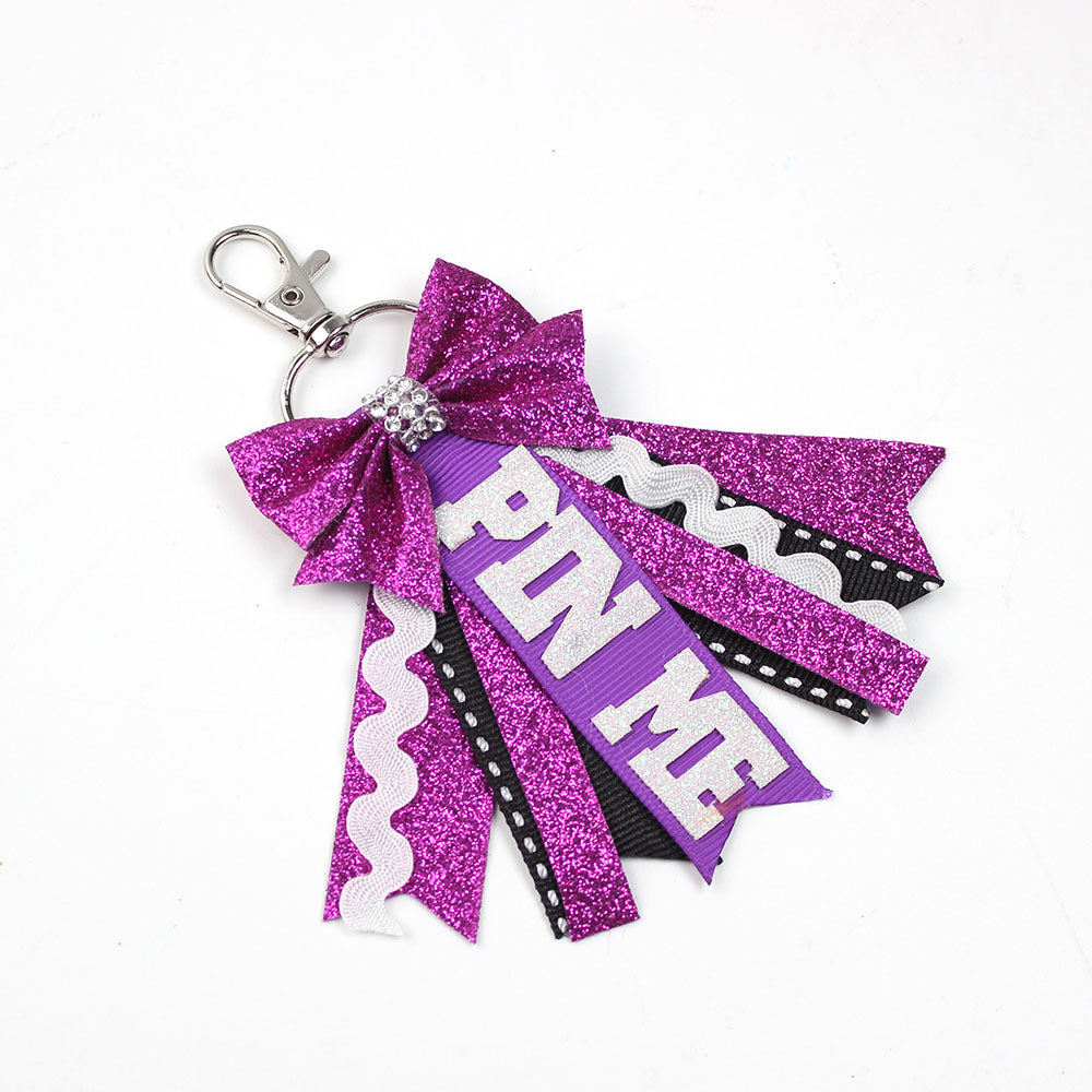 Wholesale 5pcs Teen Cheerleader Bow Lanyard Ribbon Keychains