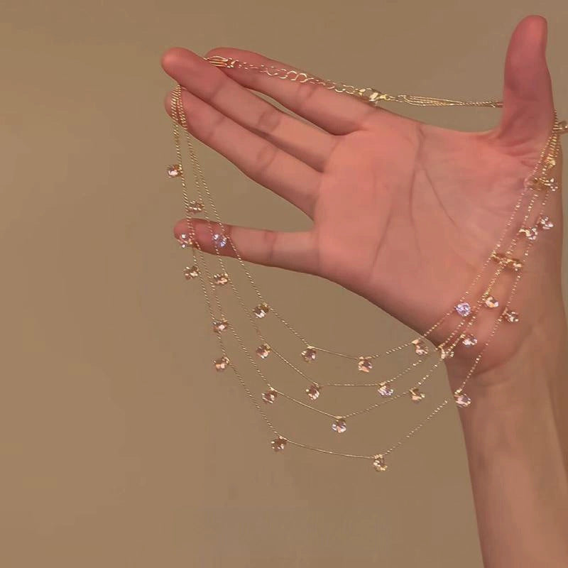 Wholesale Planet Love Butterfly Knot Diamond Pearl Bead Necklace