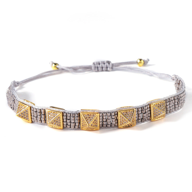 Wholesale Fashion Simple Bohemian Hand-woven Diamond Bracelet