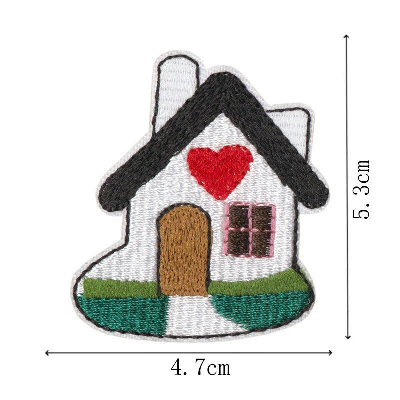 Wholesale Cartoon House Embroidered Patches Set Of 9 Trendy Iron On Sew On Applique For Doll Clothes Coats DIY Craft Gift