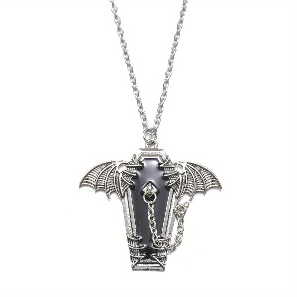 Wholesale Creative Gothic Bat Coffin Clavicle Chain Halloween Retro Exaggerated Pendant Dark Style Old Necklace Necklace