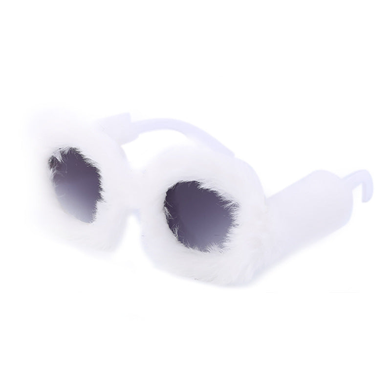 Wholesale Sleek Round-frame Plush All-over Sunglasses