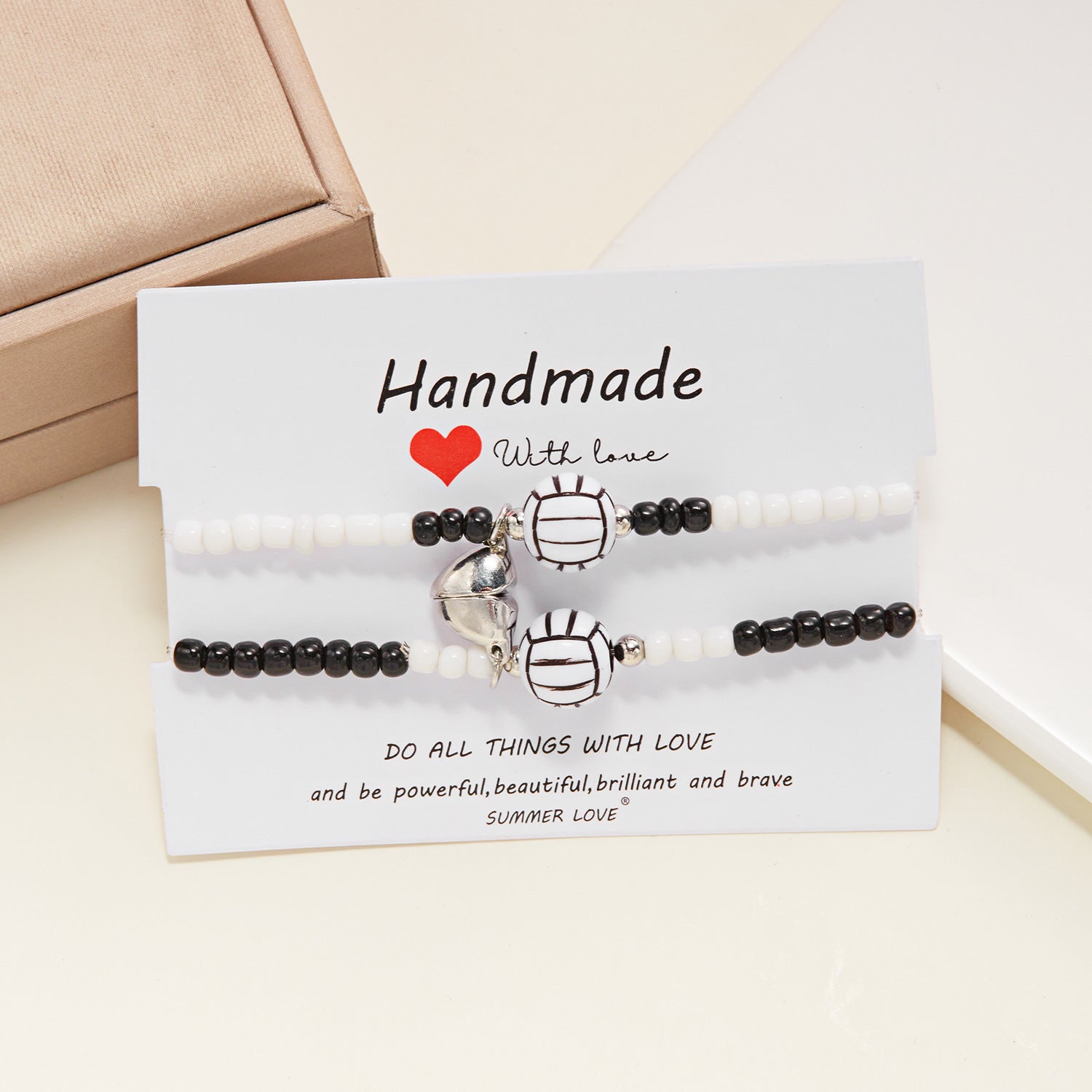 Wholesale Colorful Ball Valentine' s Day Adjustable Bracelet