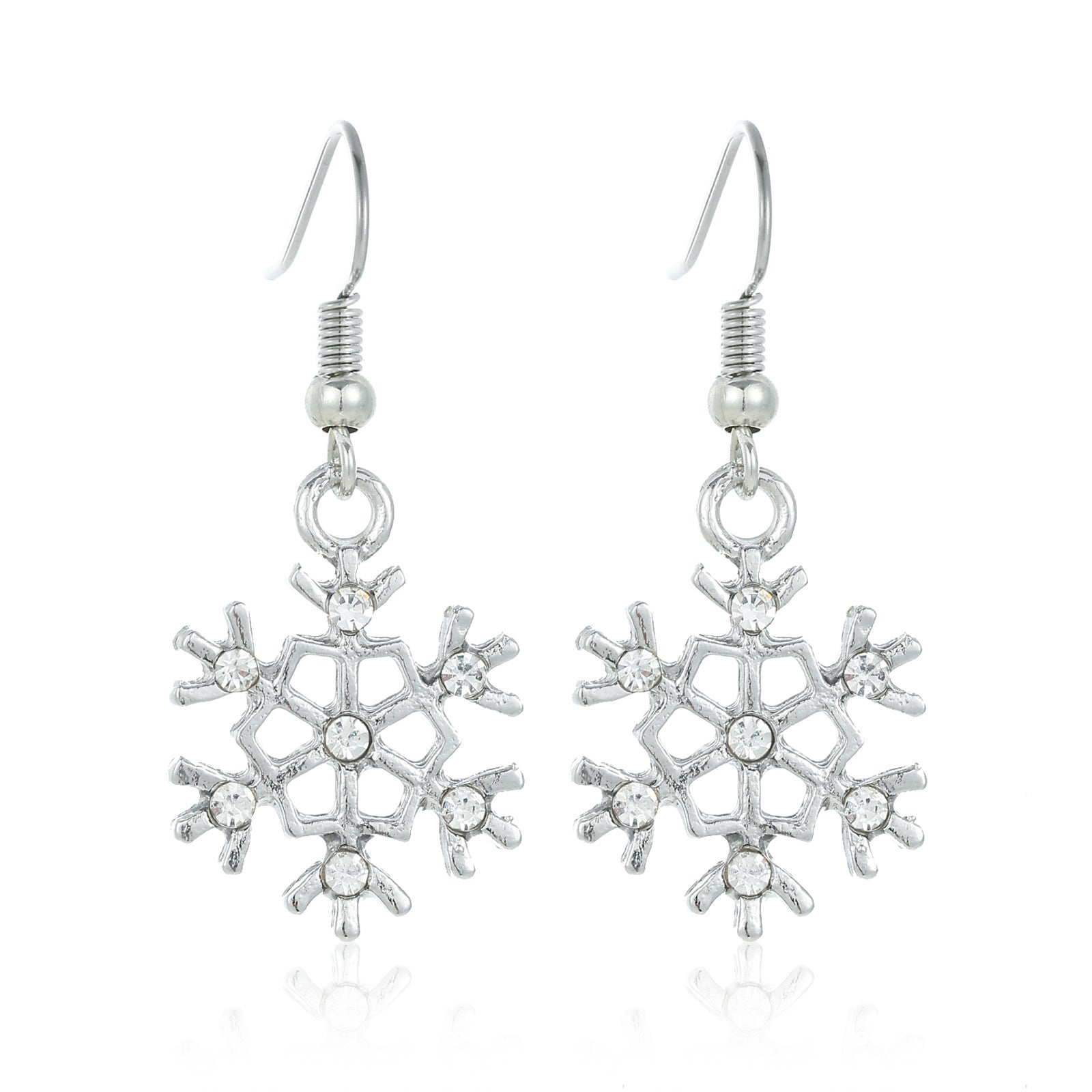 Wholesale Alloy diamond snowflake earrings