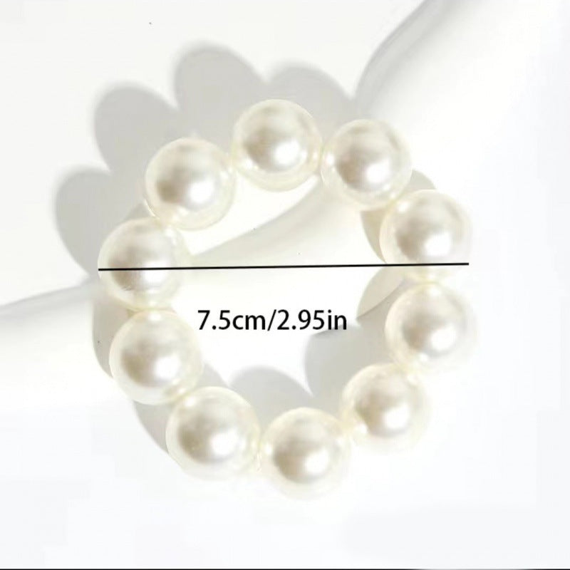 Wholesale Women's Romantic Pearl Hair Rope Hair Ring Sweet All-match Rubber Tendon