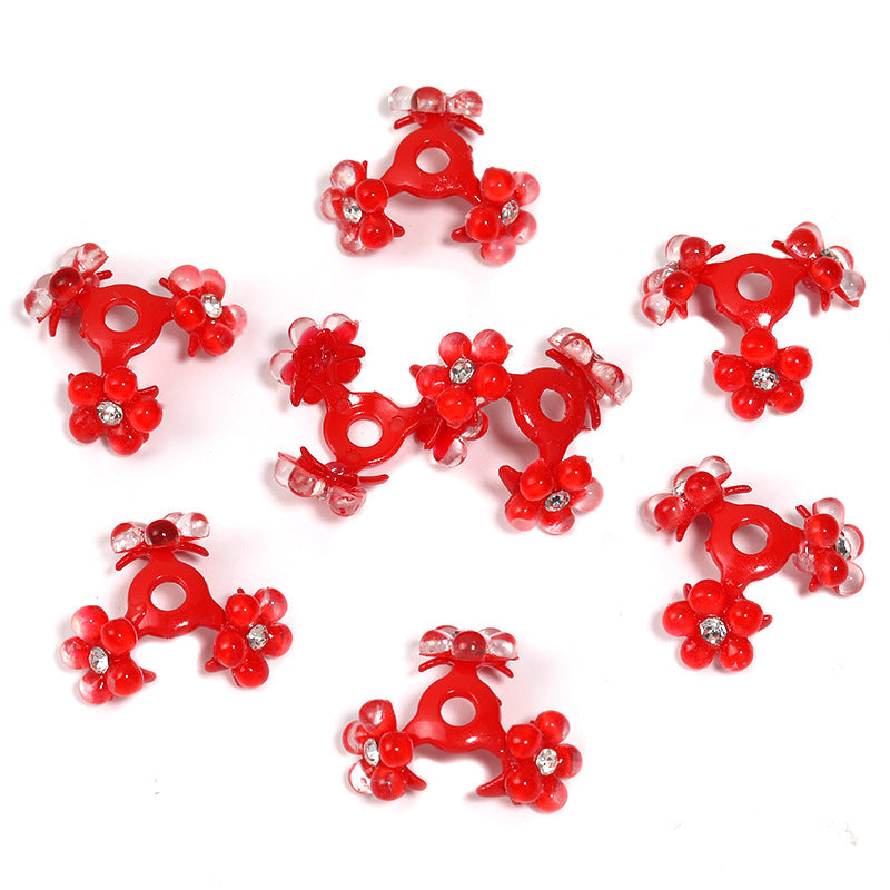 Wholesale 30pcs Heavy Point Drilled Resin Flower Center Hole Receptacle Acrylic Beads Spacer
