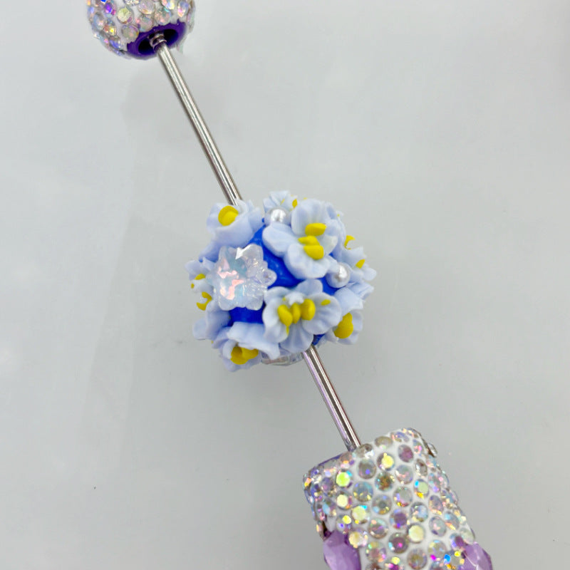 Wholesale 20pcs clay flower balls heart-shaped pentagram beads