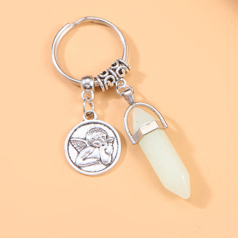 Wholesale Geometric Angel Crystal Alloy Keychains