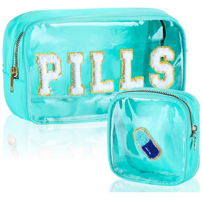 WholesalePVC transparent letter travel grooming large capacity storage handbag