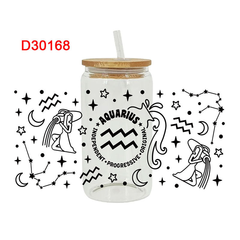 Wholesale  Black and white style  16oz Cup UV DTF Wraps 16oz Cup UV DTF Wraps