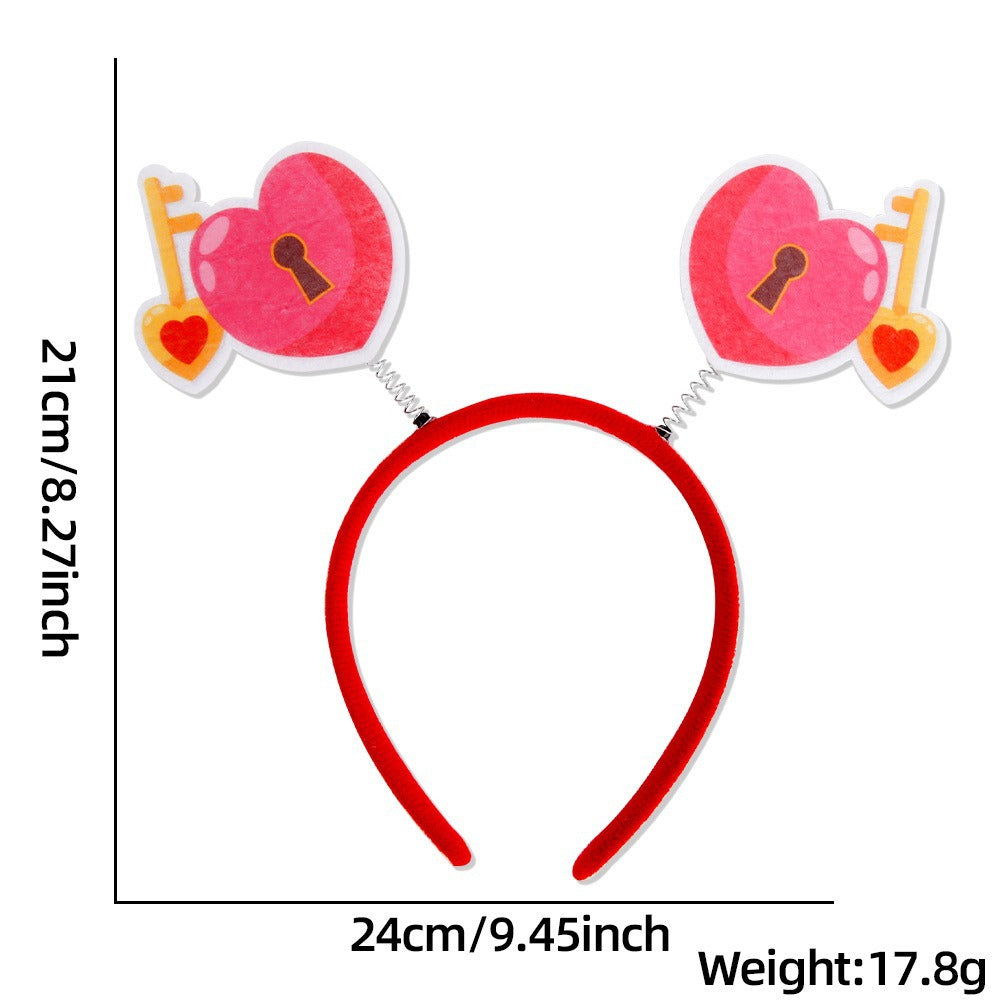 Wholesale 10pcs valentine's day love key hairband romantic party decoration hairpin letter headband hair accessories