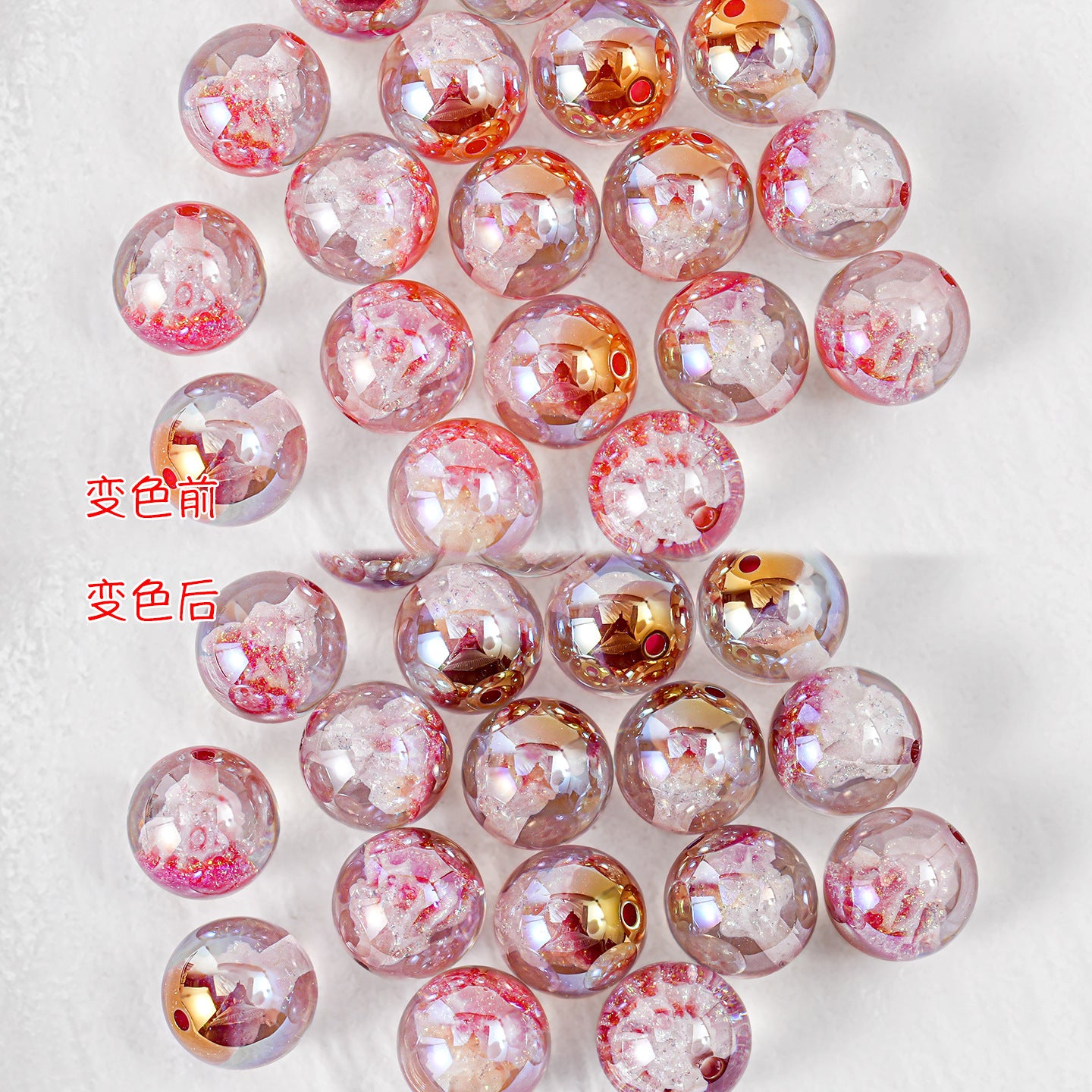 Wholesale 10pcs Luminous Color-changing 16MM Star-studded Christmas Tree Acrylic Beads