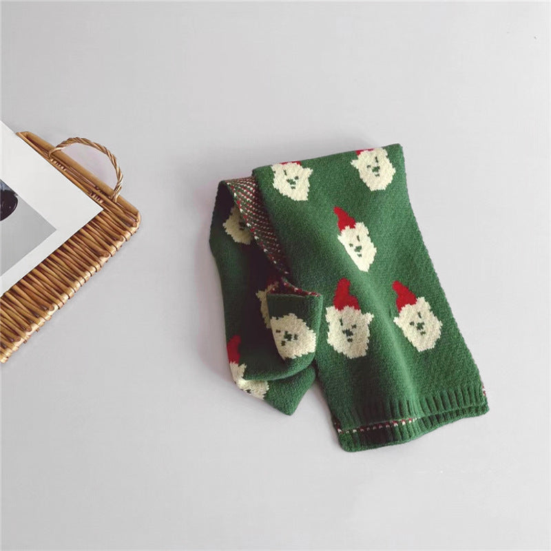 Wholesale Autumn and Winter Children's Christmas Knitted Scarf