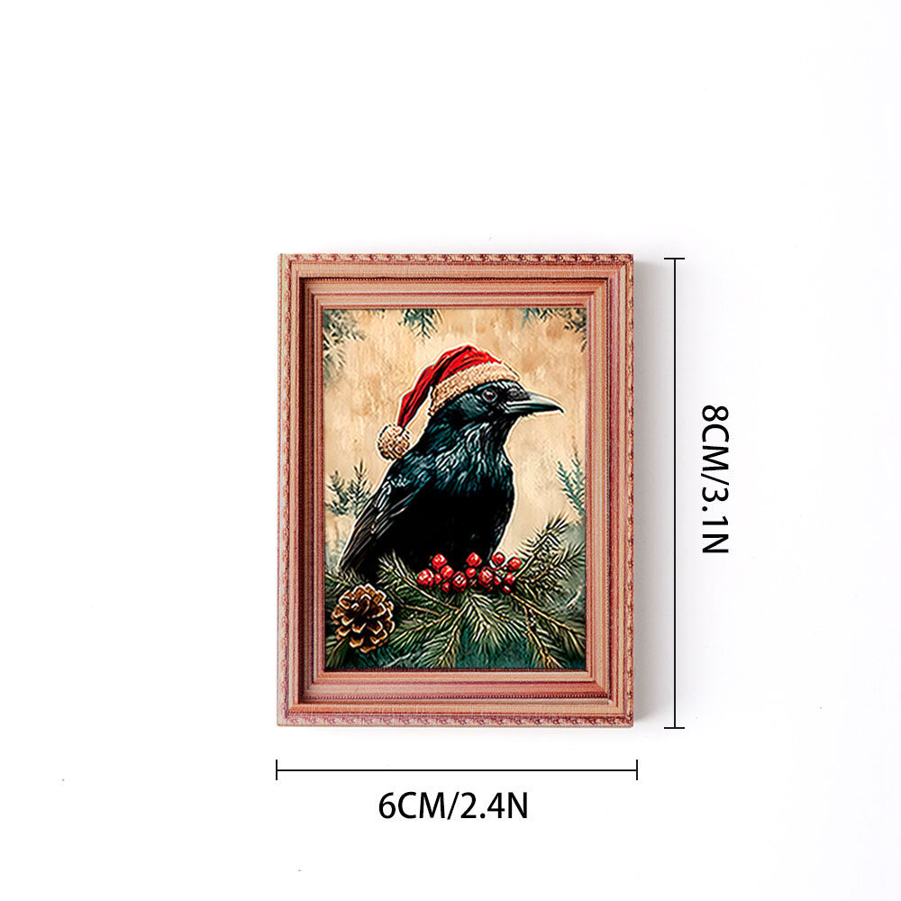 Wholesale Christmas Retro Wooden Photo Frame Magnetic Fridge Magnet