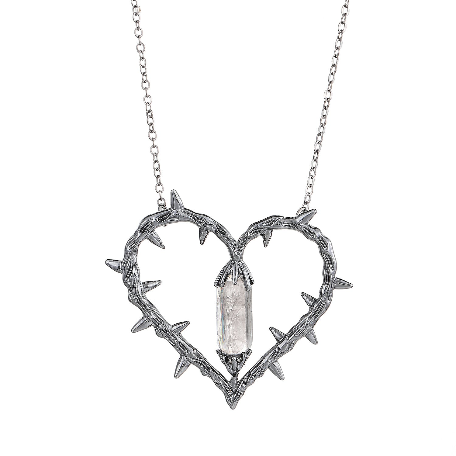 Wholesale Dark love thorn crystal thorn clavicle necklace