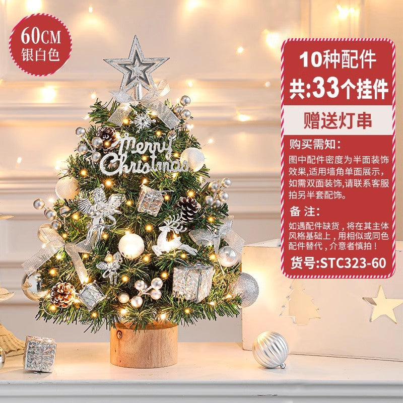 Wholesale Christmas small red desktop Christmas tree stakes ornaments DIY material package to decorate Christmas