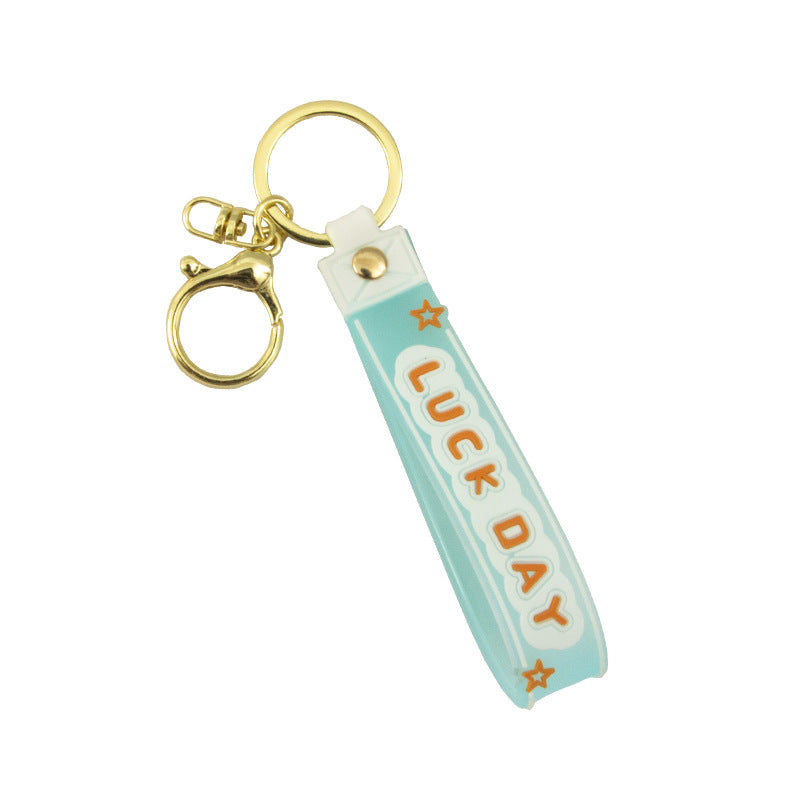 Jelly color Good Luck Day keychain accessory