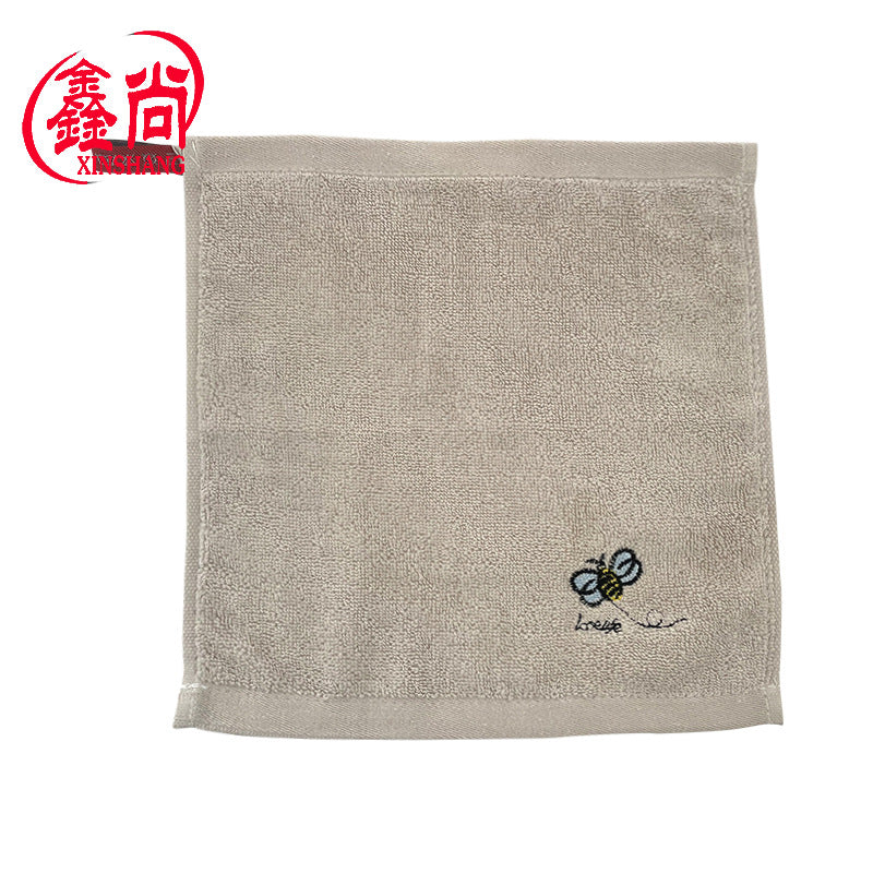 Wholesale cotton embroidered square towel 25*25 kindergarten early education class wipe hand wash face small square towel saliva Towel