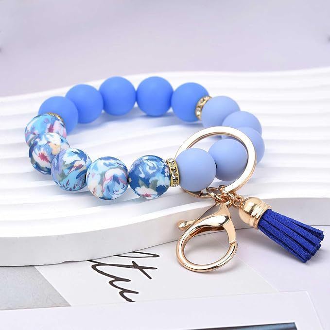 Wholesale  Handmade  Silicone Bead Bracelet Pendant Wristlet Keychain