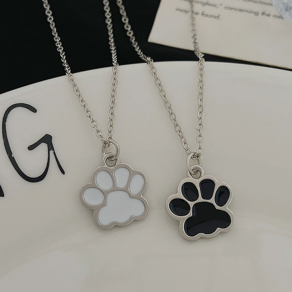 Wholesale Cute cat paw colorful cartoon pendant necklace