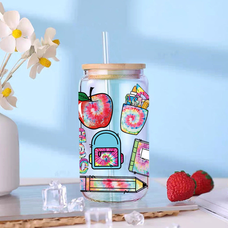 Wholesale Colored Stationery Teacher's Day 16oz Cup UV DTF Wraps