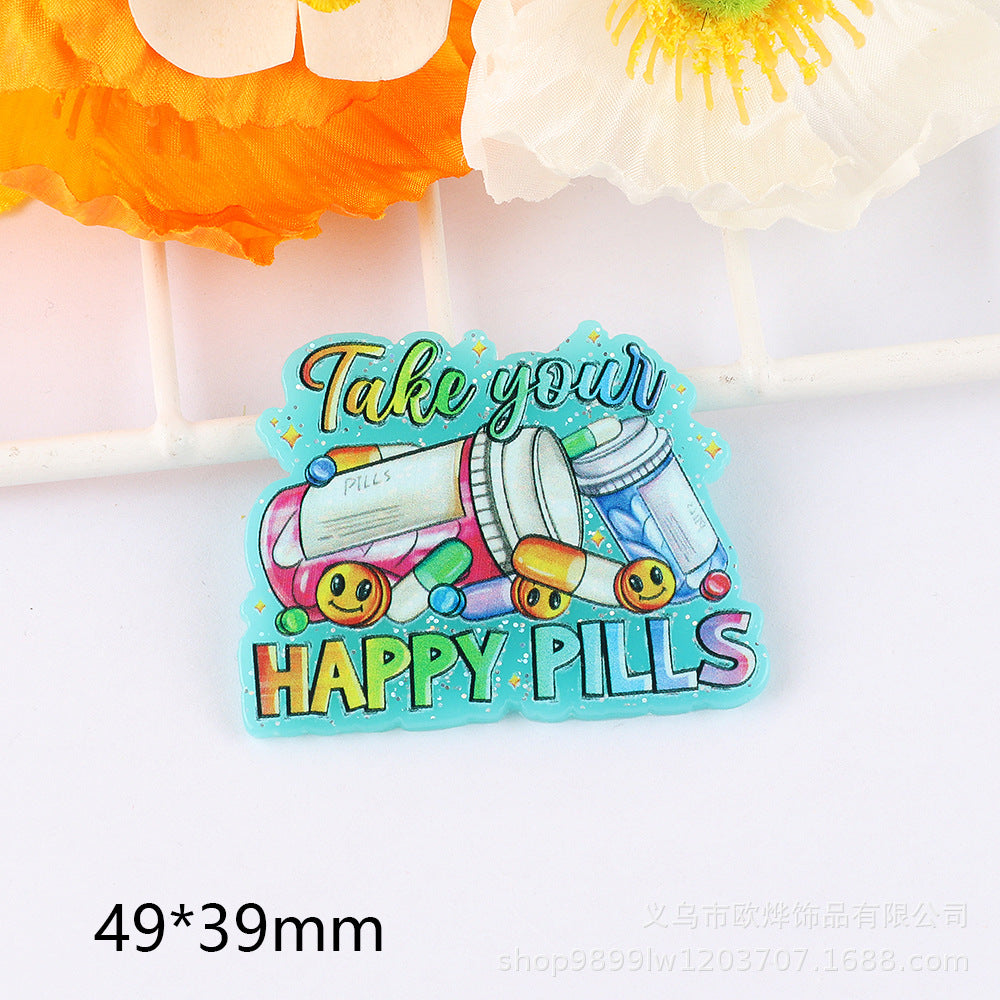 Wholesale 10pcs Cute Cartoon Character Acrylic Flatback Charm