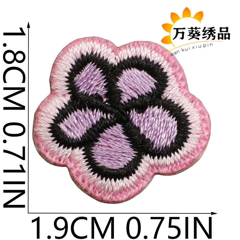 Wholesale Cute Heart Fruit Embroidered Patches Small Polyester Thread Sew On Clothing Appliques DIY Bag Charm Gift Accessory