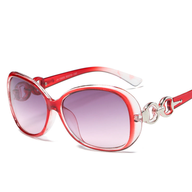 Wholesale Women's Retro Jade Crystal Gradient Toad Mirror Sunglasses