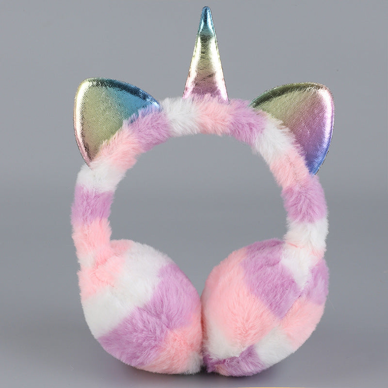 Wholesale Winter Unicorn Earmuffs Warm Sequins Cute Earmuffs Warm Cold-proof Plush Earmuffs
