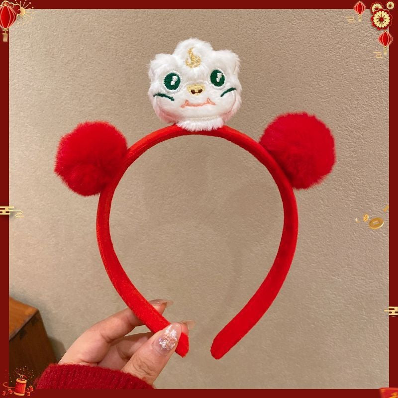 Wholesale Year of the Snake Headband  Cute Funny Plush Wash Hair Cards Small Snake Zodiac Headwear Children's Spring Festival