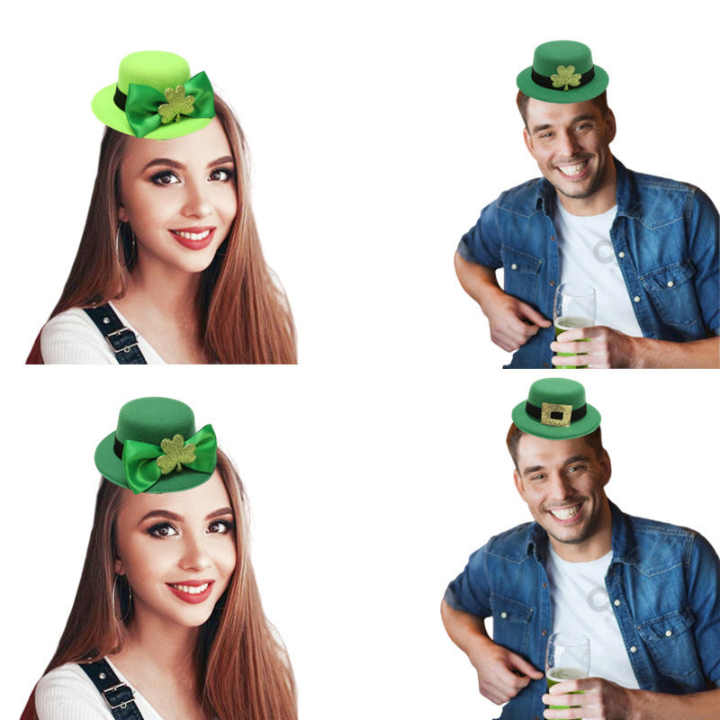 Wholesale St Patrick' s Day Headwear Shamrock Green Hair Clips