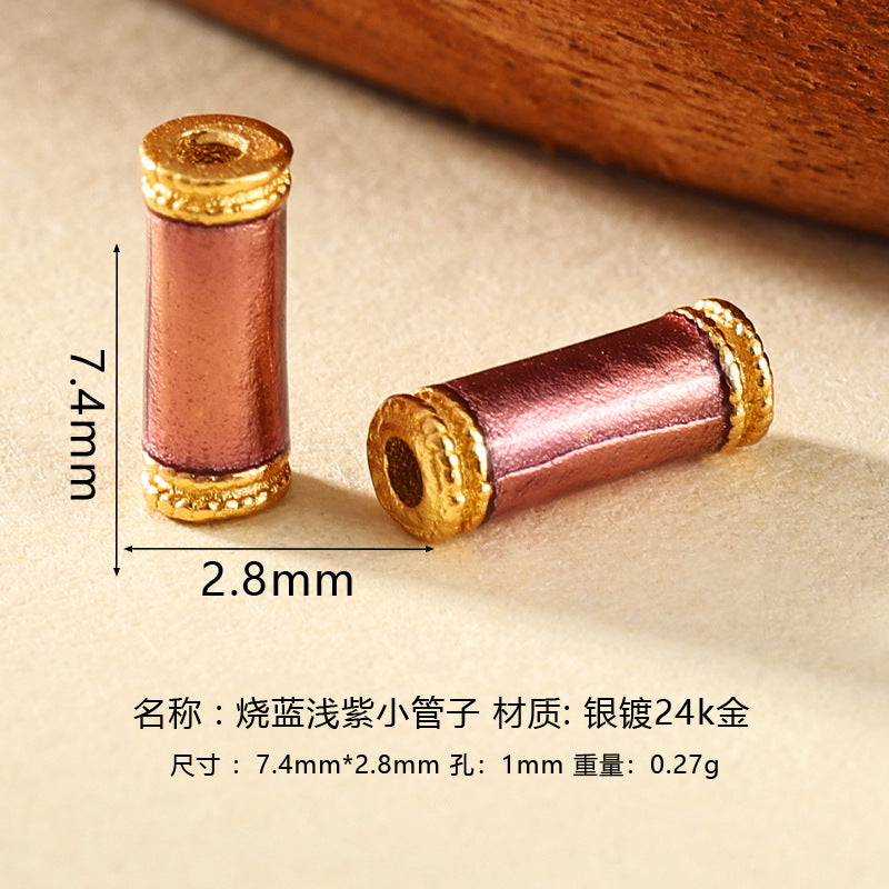 Wholesale DIY enamel multicolor barrel beads spacer beads