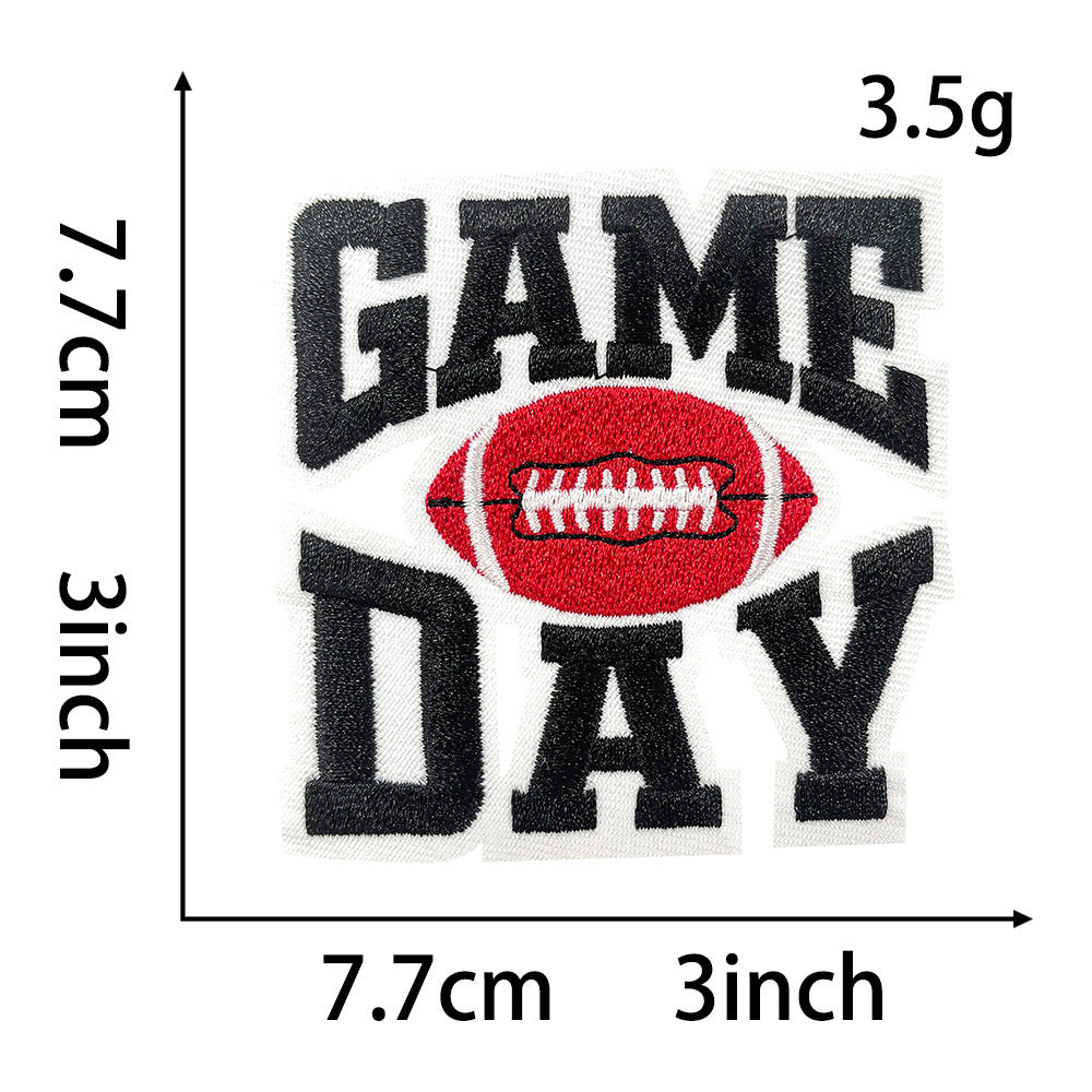 Wholesale Game Day Football Embroidery Patches 9 Styles DIY Iron On Decorative Accessory For Coats Bags