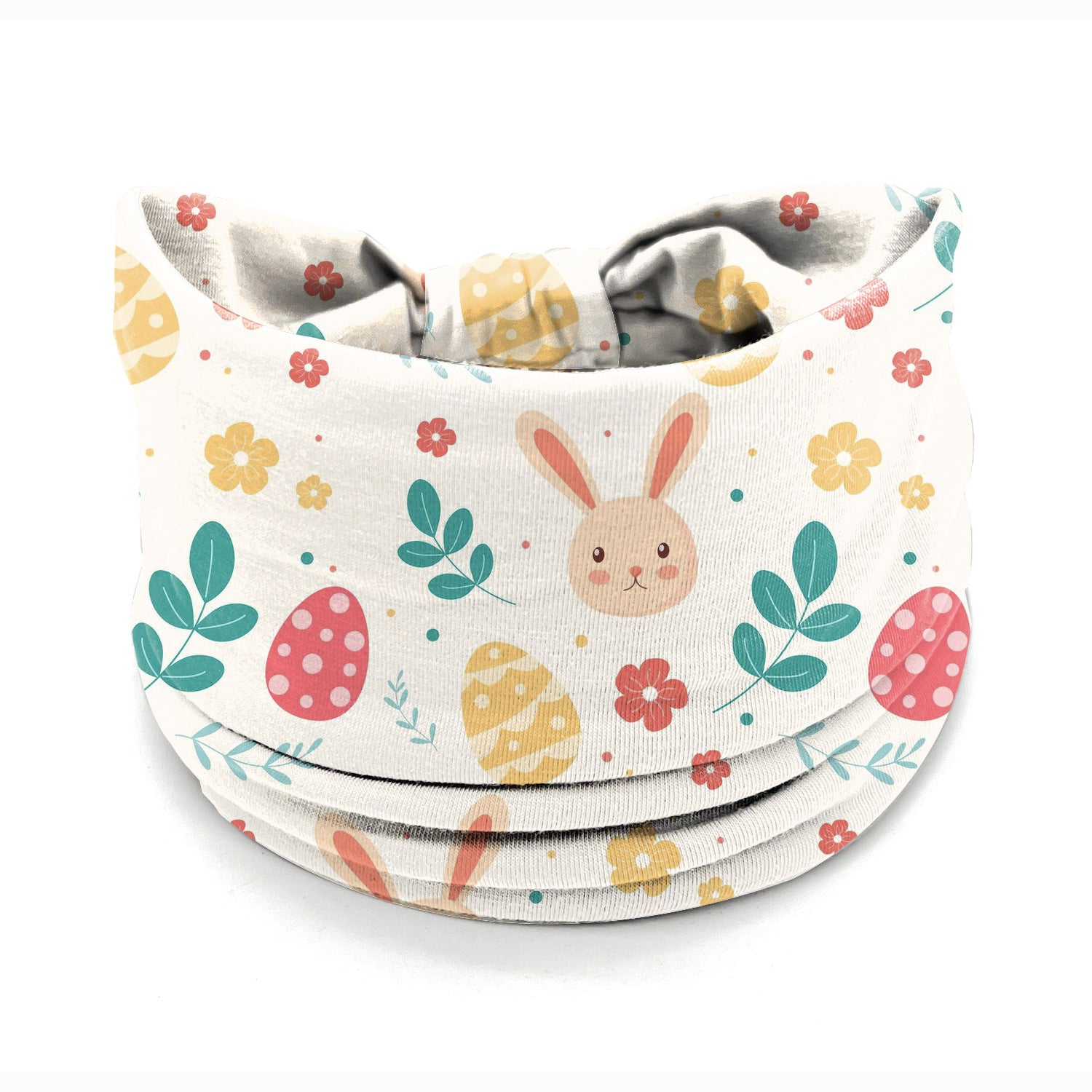 Wholesale Easter egg bunny print elastic wide edge knotted headband