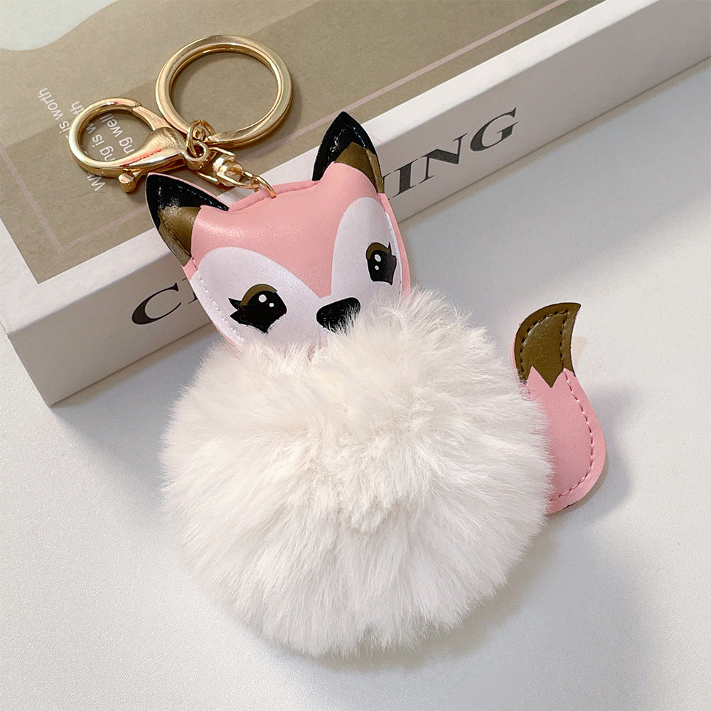 Wholesale Cartoon Cute Fox PU Plush Key Chain