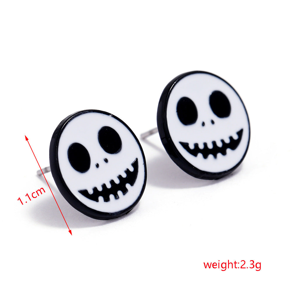 Wholesale Halloween Funny Personality Skull Spider Dripping Oil Earrings