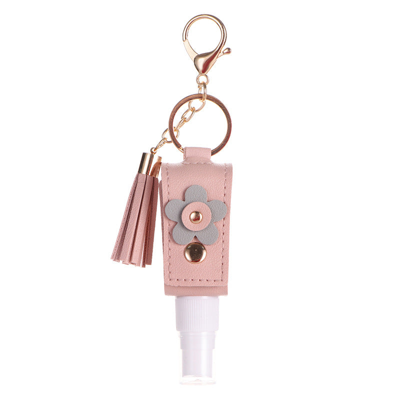 Wholesale Portable Dispenser Bottle Leather Case Keychain