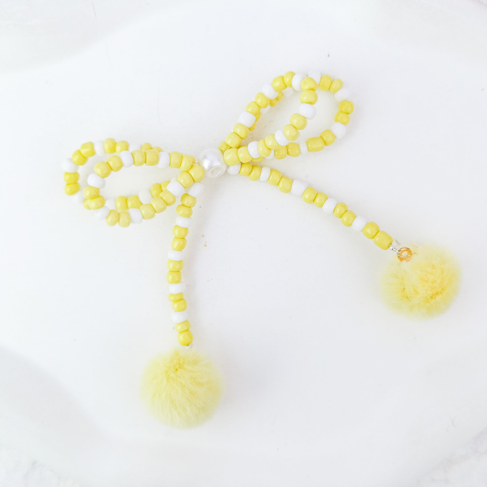 Wholesale 5pcs Through Hole Pen Double Layer Bead Bow DIY Mobile Phone Chain
