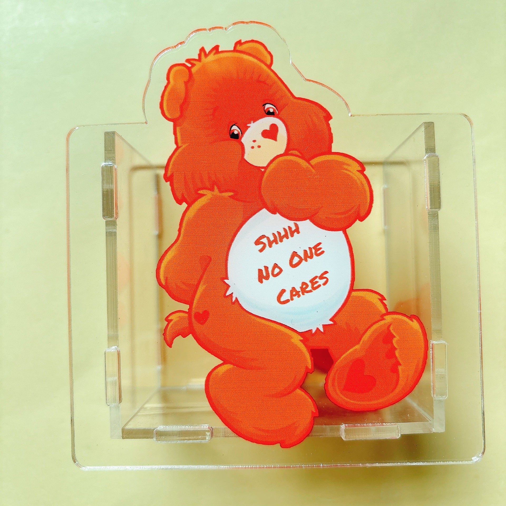 Wholesale Bear Acrylic Pen Stationery Box Creative Cosmetic Pen Storage 10cm