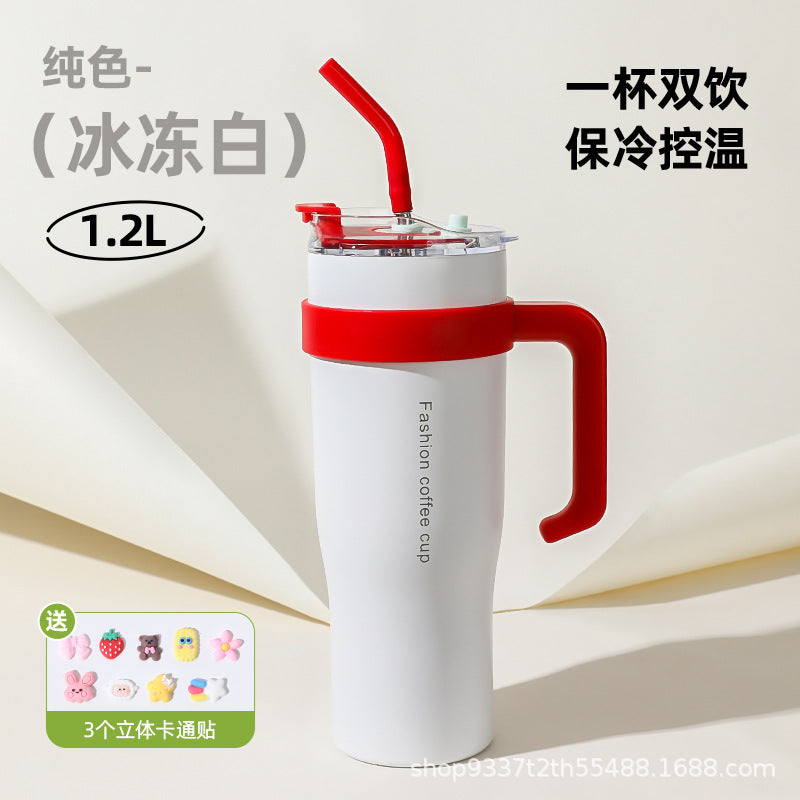 Wholesale Tumbler 40oz Big Mac Thermal Insulation High-value Ice Cup with Straw and Handle