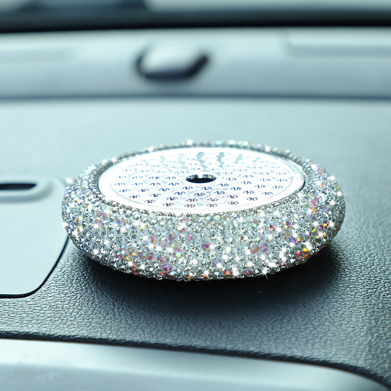 Wholesale Baby's Breath Car Ornament Base Diamond-encrusted Metal Aromatherapy Box