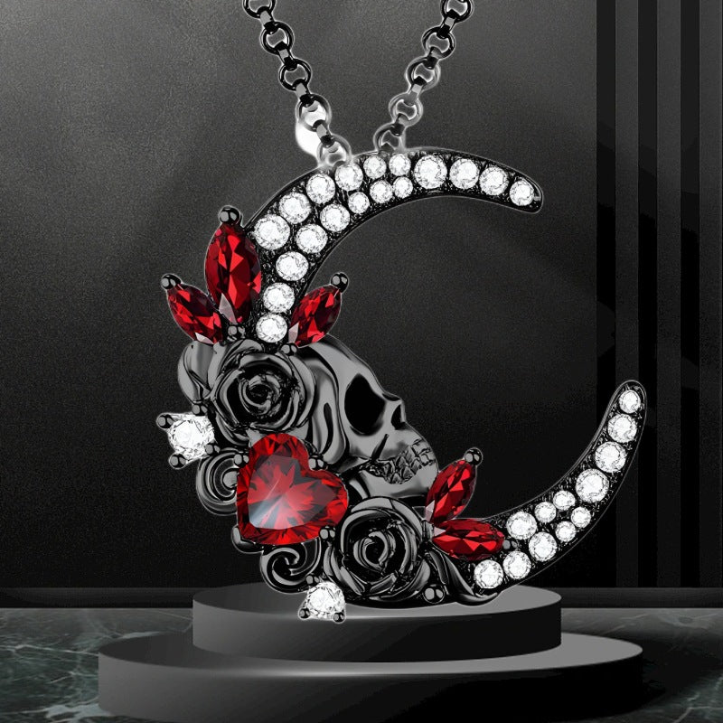 Wholesale Crescent Skull Necklaces