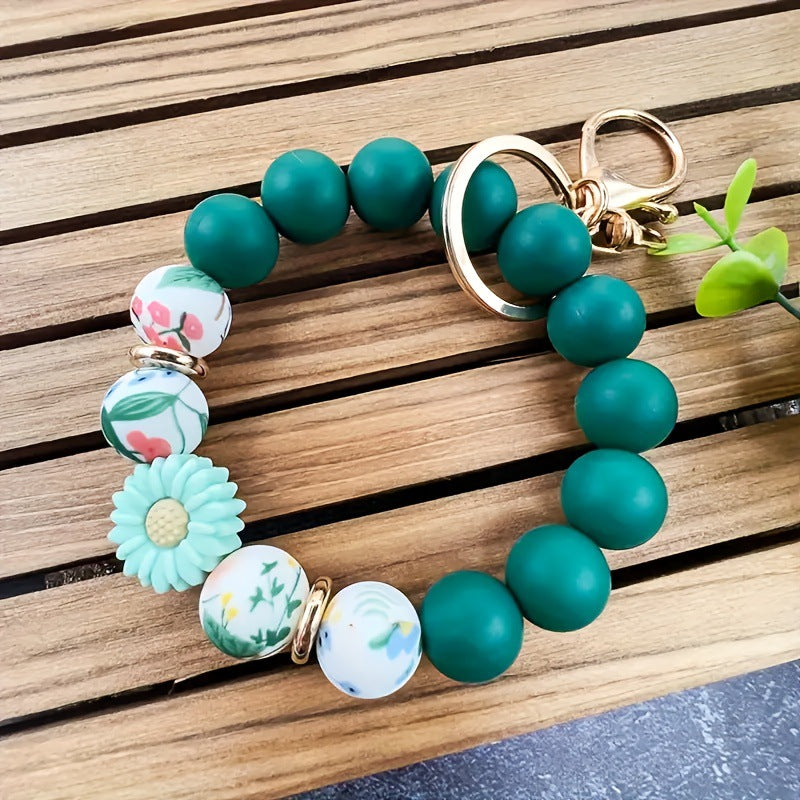 Wholesale  Handmade  Silicone Bead Bracelet Pendant Wristlet Keychain