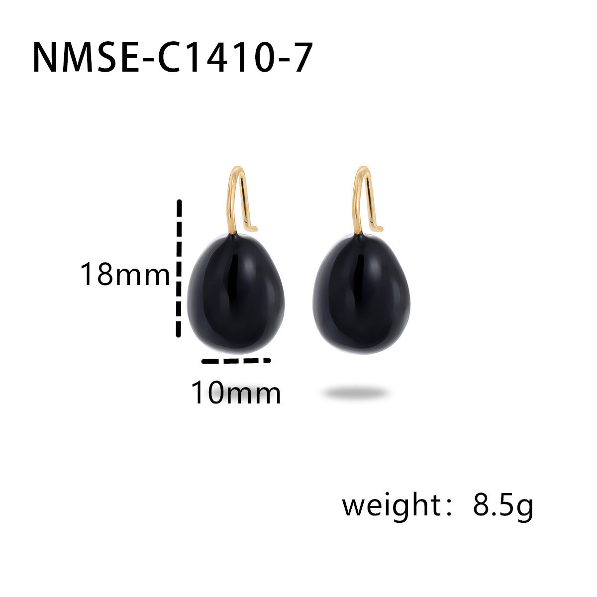 Wholesale Black heart-shaped Stainless Steel Earrings