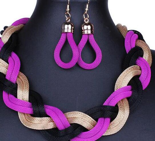 Wholesale Artificial Diamond Jewelry Set Necklace/Earrings