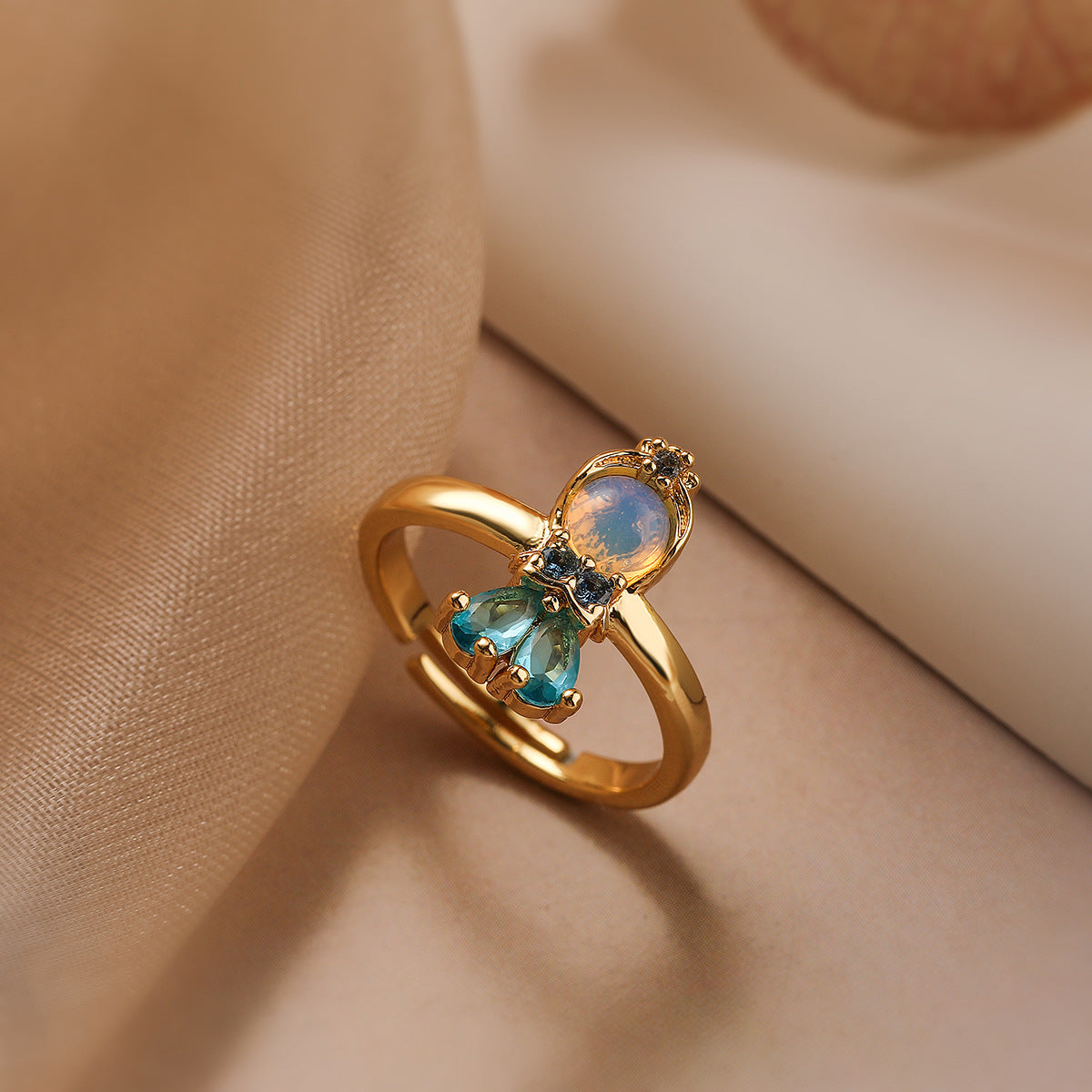 Wholesale Gold Plated Zircon Fairy Princess Ring